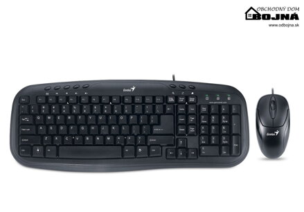 Klávesnica GENIUS KM-210, multimediálna klávesnica s myšou, USB, CZ + SK layout, čierna