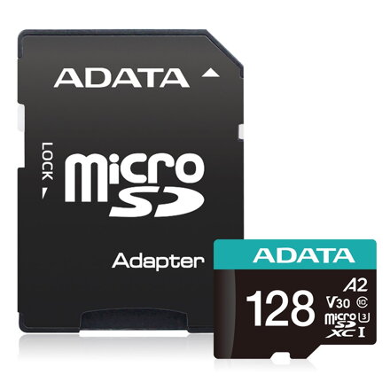ADATA MicroSDXC karta 128GB Premier Pro UHS-I V30S + SD adaptér