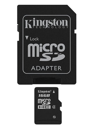 KINGSTON MicroSD Card HC 16GB CL4 +adapter