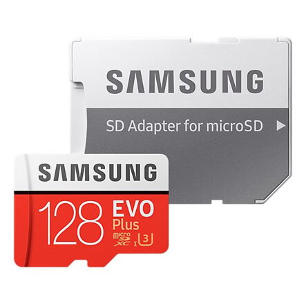 SAMSUNG Micro SDXC EVO+ 128GB UHS-I U3 + SD adaptér MB-MC128GA/EU
