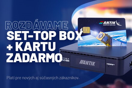 AntikSAT balíček Všetko na 12 mesiacov + Set-top box Antik Nano 4S + Antik SAT karta ZADARMO.