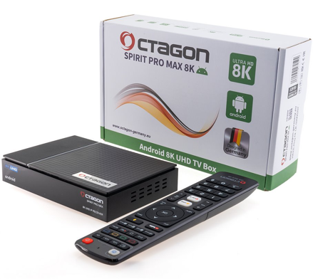 OCTAGON SPIRIT PRE MAX 8K HDR10+ Android, TV IP OTT, BT
