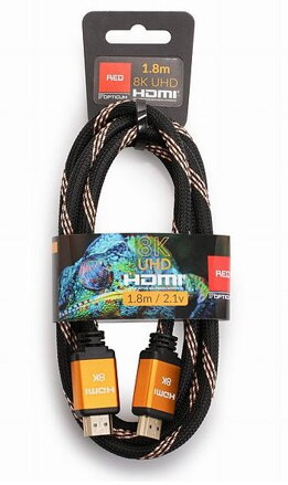 Opticum RED Kábel HDMI-HDMI 1,8m UHD, black, gold, 8K 2.1