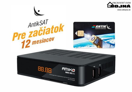 Amiko Mini HD265 HEVC CX LAN + AntikSAT karta + Balíček Začiatok na 12 mesiacov