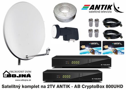 Satelitný komplet Antik AB CryptoBox 800UHD pre 2TV