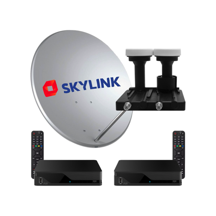 SET pre SKYLINK - 2x Kaon MZ-52, parabola 80, LNB monoblok TWIN