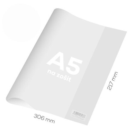 Obal na zošit A5 PVC 306x217 mm, hrubý/transparentný