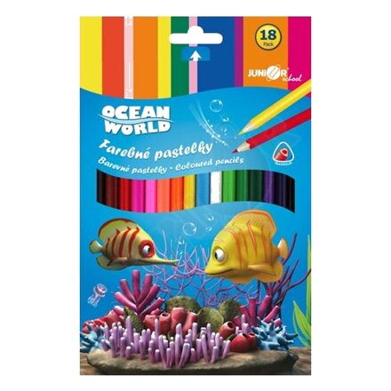 Pastelky Ocean World trojhrané 18 ks