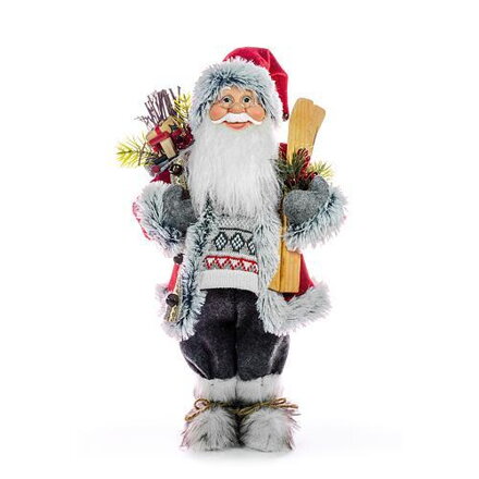 Dekorácia MagicHome, Santa s lyžami a drevom,61 cm 8090562