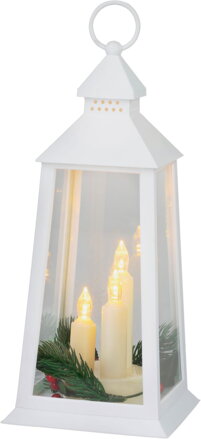 Lampáš MagicHome Vianoce, plast, biely, 3xLED žltá, 14x14x35 cm, 3xAAA