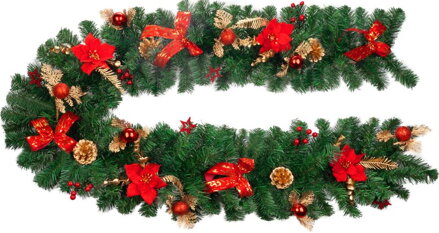 Dekorácia MagicHome Vianoce, girlanda, červená, 200 cm