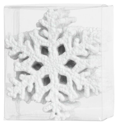 Ozdoba MagicHome Vianoce, snehová vločka, biela, na vianočný stromček, 10 cm