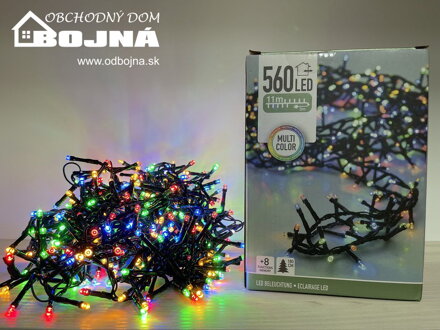 Vianočné svetlo 560 LED, farebné, 8 funkcií, 11m+3m