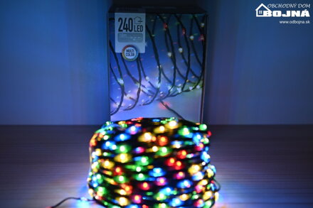 Svetlo vianočné 240 LED farebné s funkciami, vonkajšie/vnútorné