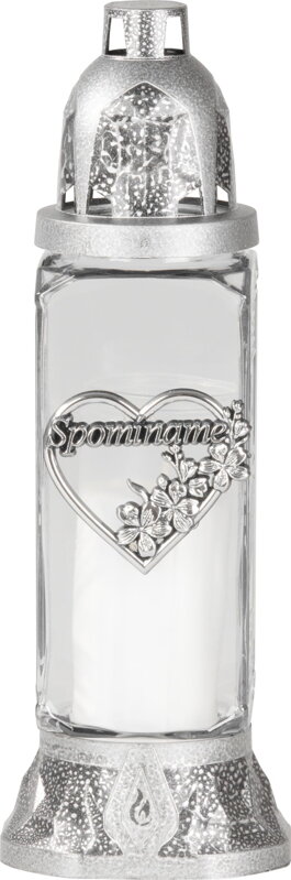 Kahanec Grave, sklo, Spomíname - srdce, 28 h, 80 g, 27 cm, na hrob
