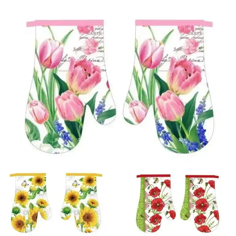 Chňapka kuchynská,2ks/sada s magnetem FLOWERS II mix