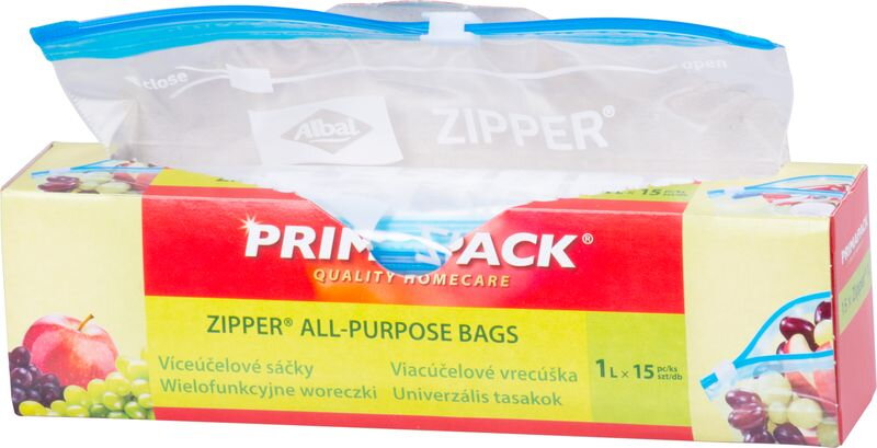 Vrecko Primapack Zipper, vrecúško, viacúčelové, na potraviny, 1 lit., 15 ks Vrecko Primapack Zipper, vrecúško, viacúčelové, na potraviny, 1 lit., 15 ks