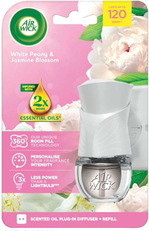 AIR WICK Electric osviežovač 19ml komplet Biela pivonka a Jasmínový kvet