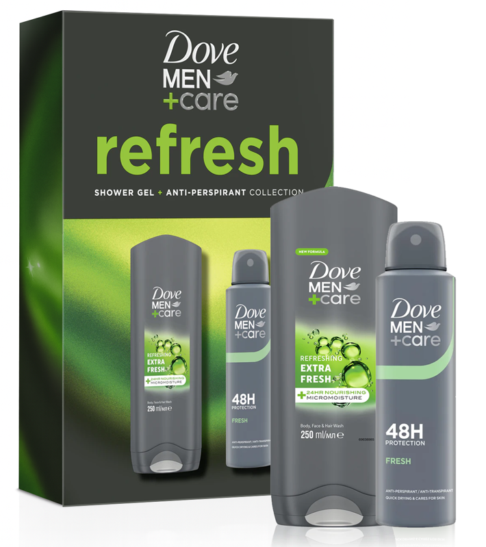 DOVE darčeková kazeta Extra Fresh (Dove sprchový gél Extra Fresh 250ml + Dove deodorant v spreji Extra Fresh 48h 150ml) DOVE darčeková kazeta Extra Fresh (Dove sprchový gél Extra Fresh 250ml + Dove deodorant v spreji Extra Fresh 48h 150ml)