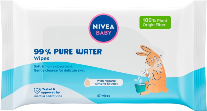 NIVEA BABY vlhčené obrúsky 57ks Pure Water NIVEA BABY vlhčené obrúsky 57ks Pure Water
