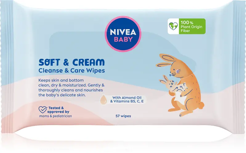 Nivea baby vlh. utierky 57ks Soft&Cream
