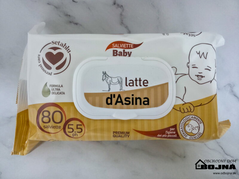 Vlhčené utierky 80ks Oslie mlieko