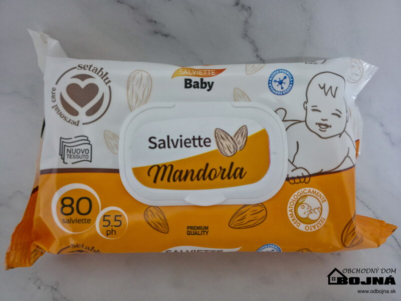 Vlhčené utierky 80ks Mandorla