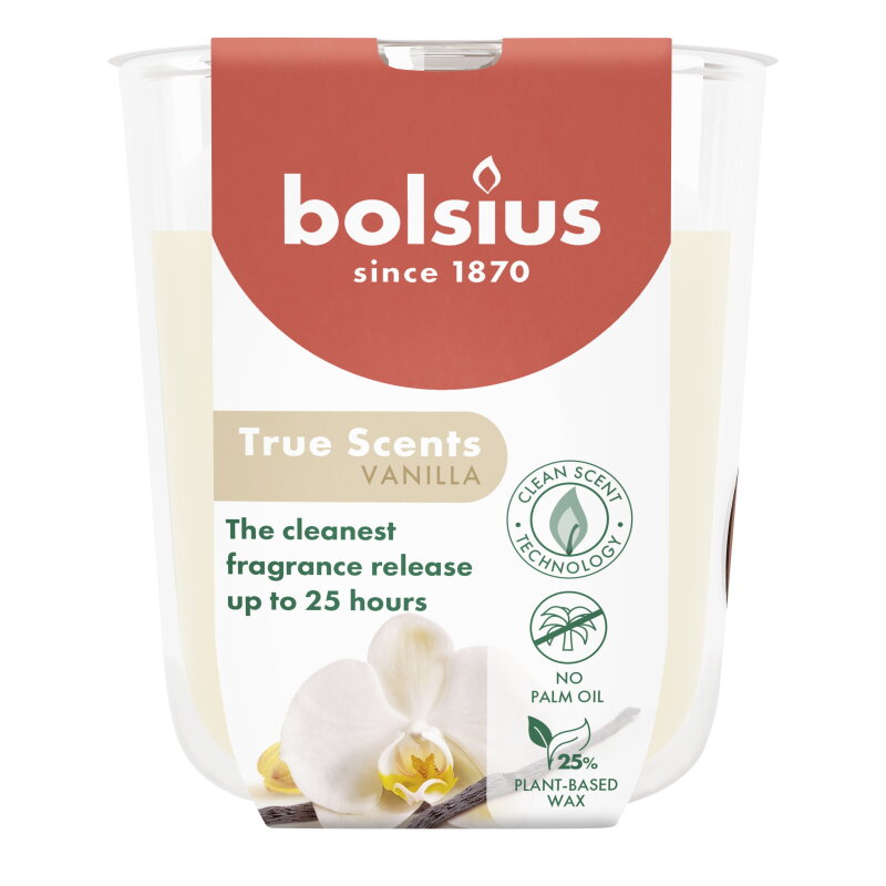Sviečka Bolsius True Scents, vanilka, 80x73 mm, v skle Sviečka Bolsius True Scents, vanilka, 80x73 mm, v skle