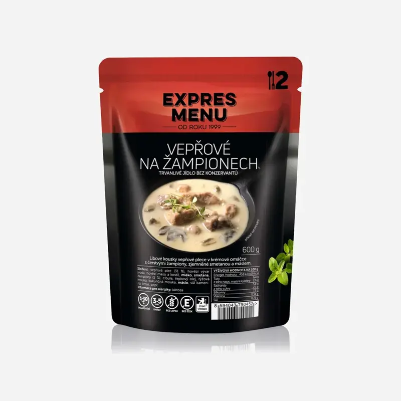 Expres menu Bravčové na šampiňónoch 2 porcie 600g