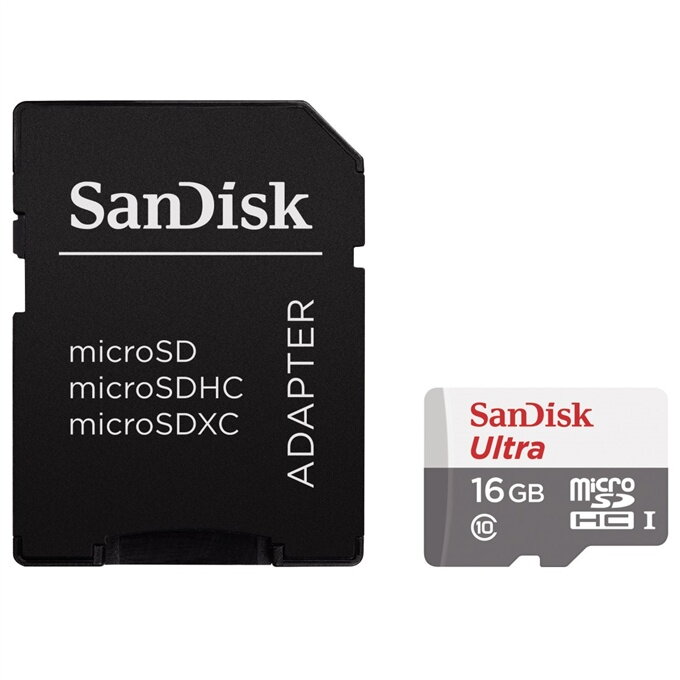 Sandisk Ultra microSDHC 16 GB 80 MB/s Class 10 UHS-I, Adaptér 