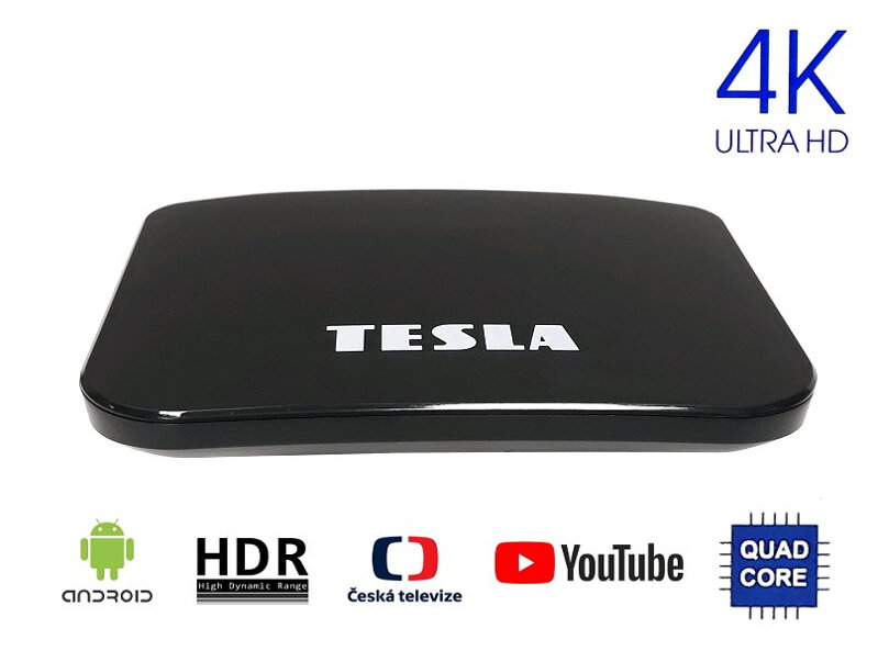 TESLA TEH-500 PLUS, Hydridný DVB-T2 HEVC FTA prijímač Android, KODI