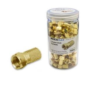 F konektor Megasat 7mm šroubovací GOLD F konektor Megasat 7mm šroubovací GOLD