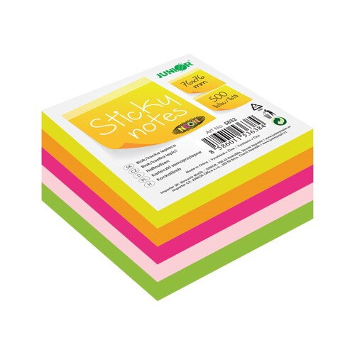 Blok/kocka samolepiaca Sticky Notes - Neon 76x76 mm/500 l. Blok/kocka samolepiaca Sticky Notes - Neon 76x76 mm/500 l.