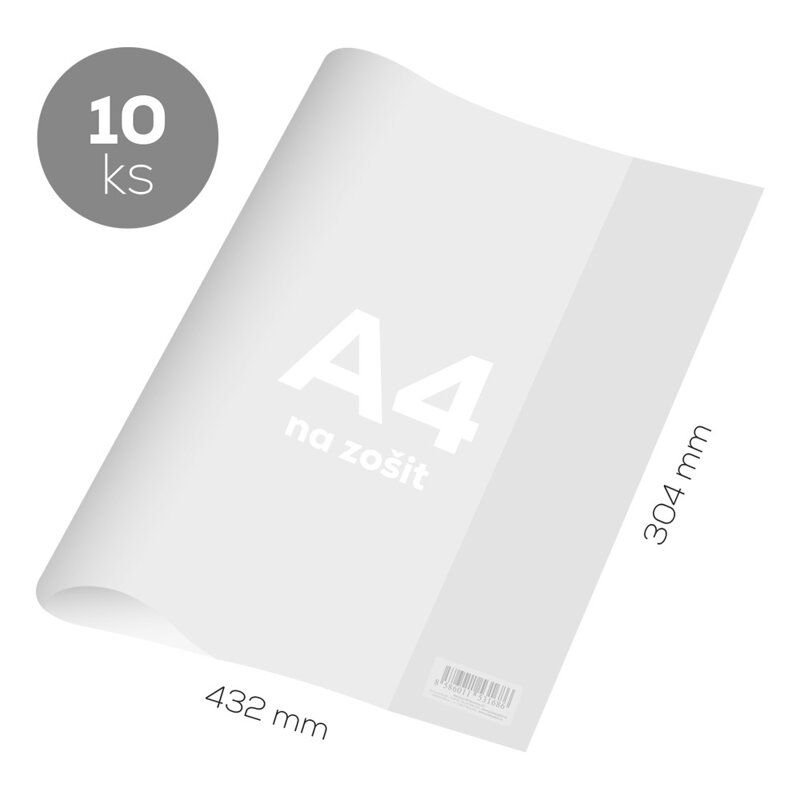 Obal na zošit A4 PVC 432x304 mm, hrubý/transparentný Obal na zošit A4 PVC 432x304 mm, hrubý/transparentný
