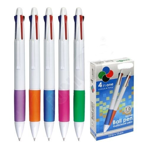 Pero 4-farebné, plastové, farba biela Pero 4-farebné, plastové, farba biela