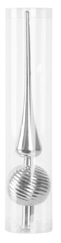 Ozdoba MagicHome Vianoce, 1 ks, 28 cm, špic, strieborný, na vianočný stromček