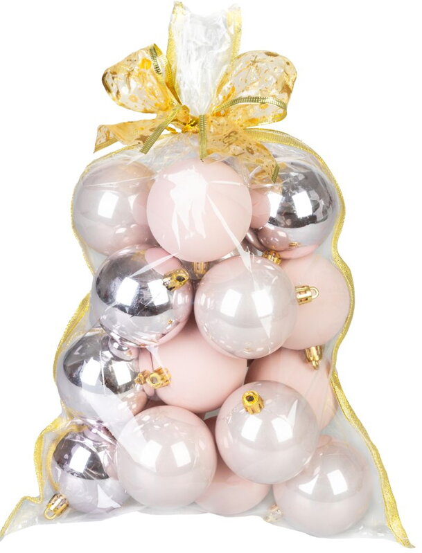 Gule MagicHome Vianoce, sada, 20 ks, ružové, mix, na vianočný stromček, 6 cm Gule MagicHome Vianoce, sada, 20 ks, ružové, mix, na vianočný stromček, 6 cm