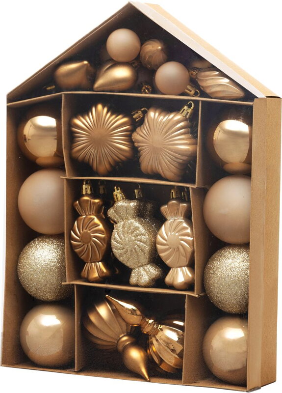 Gule MagicHome Vianoce, sada, 32 ks, bronzové, mix, na vianočný stromček Gule MagicHome Vianoce, sada, 32 ks, bronzové, mix, na vianočný stromček