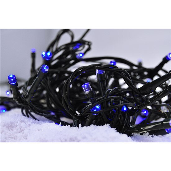 Solight 1V50-B LED vianočná reťaz, 3m, 20 LED, 3x AA, modré svetlo, zelený kábel