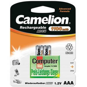 CAMELION Batérie nabíjateľné AAA 2ks NI-MH 1100mAh NH-AAA1100-BP2 17011203