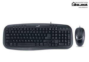 Klávesnica GENIUS KM-210, multimediálna klávesnica s myšou, USB, CZ + SK layout, čierna