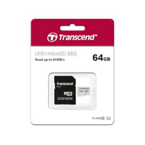 TRANSCEND Micro SDXC 300S 64GB UHS-I U1, s adaptérom