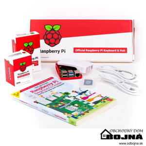 Raspberry Pi 4B / 4GB Desktop Kit, malinovo / biela