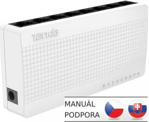 Tenda S108 8-Port Mini Eco Fast Ethernet Switch, 10/100 Mb/s, Desktop