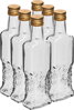 Fľaša sklo 200ml na alkohol,hranatá s uzáverom na závit 12 ks/bal