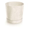 Kvetináč s miskou UH o128 mm TUBO P BETON EFFECT krémový výška 128 mm