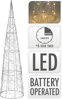 Dekorácia/svietnik pyramída 40 LED 20x20x80 cm s časovačom strieborná