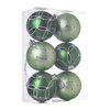 Ozdoba závesná guľa 8cm sada 6ks plast zelená mix
