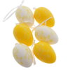 Ozdoba závesná vajíčko sada 6ks 6cm žltá/biela