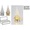 Dekorácia stromček LED 6x13 cm strieborný/zlatý mix